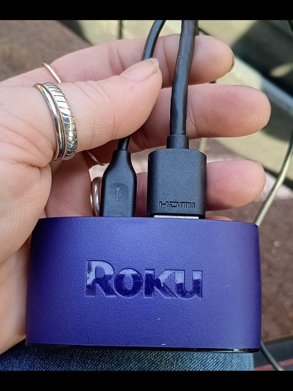 Roku Express Streaming HDMI Adapter - Purple and Black